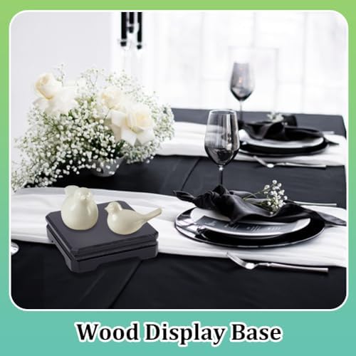 AHANDMAKER Square Wood Display Base Black Pedestal