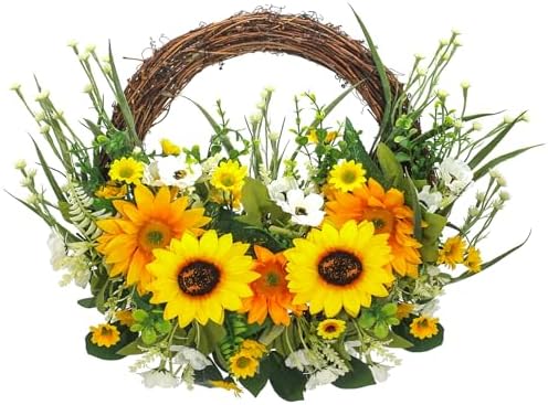 Wenmaqin Sunflower Wreath Front Door Decor