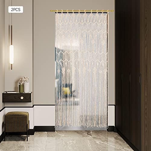 Boho Macrame Curtain 2pcs for Window or Door