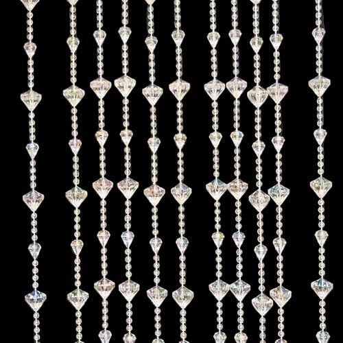 Shiny Transparent Beaded Curtain for Doorway and Room Divider