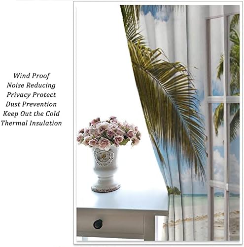 Kazynee Summer Ocean Curtains for Bedroom 2 Panels