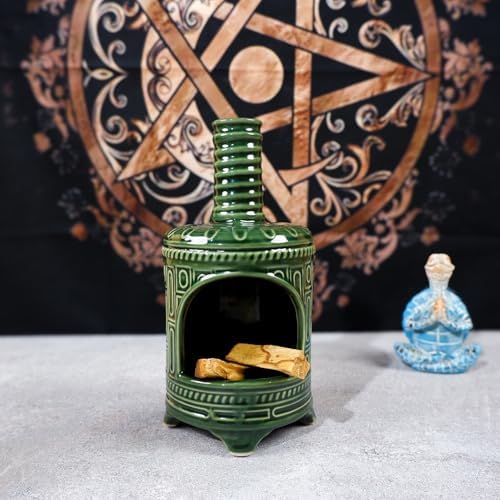 Handmade Ceramic Palo Santo Holder with Mini Chiminea