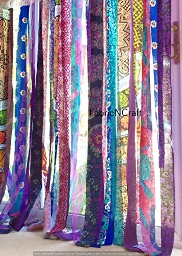 Rajbhoomi Handicrafts Multi Color Silk Sari Curtain