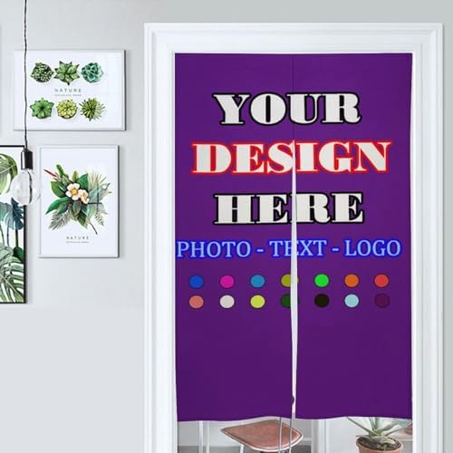 Custom Japanese Noren Door Curtain with Photo Text Logo