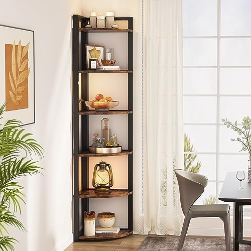 Tribesigns 6 Tier Corner Shelf Bookcase Storage Unit