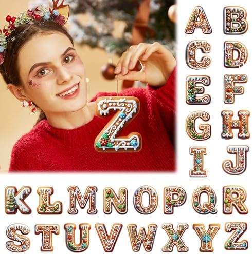 Gingerbread Alphabet Ornaments for Christmas Tree