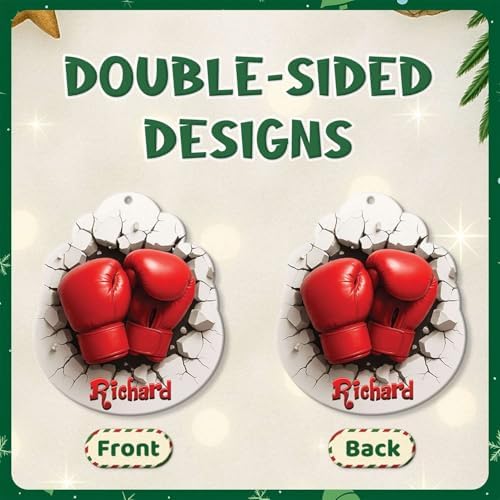 2D Boxing Breakthrough Wall Ornament Personalized Name Christmas Hanging Decor