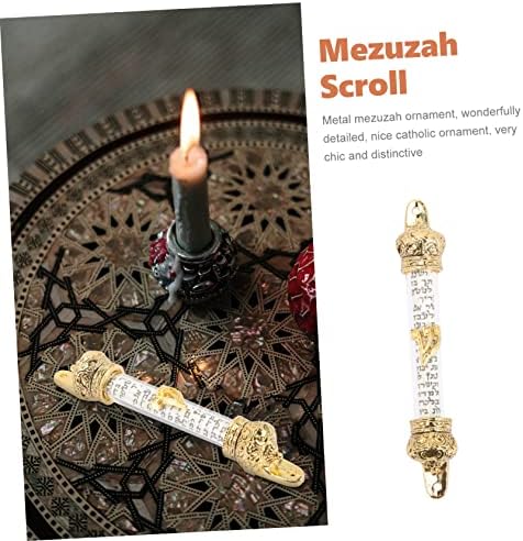 Metal Mezuzah Door Ornament with Crown Design