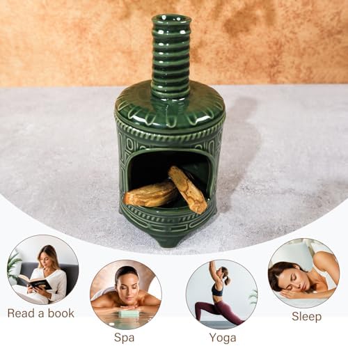 Handmade Ceramic Palo Santo Holder with Mini Chiminea