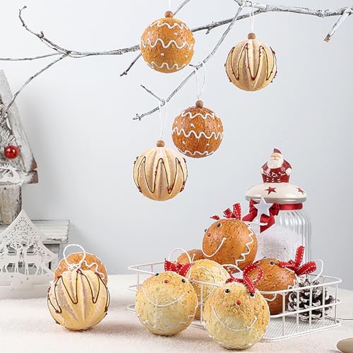6PCS Shatterproof Gingerbread Christmas Ornaments