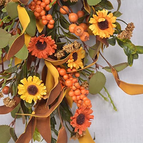 20 Inch Artificial Fall Teardrop Wreath Door Decor