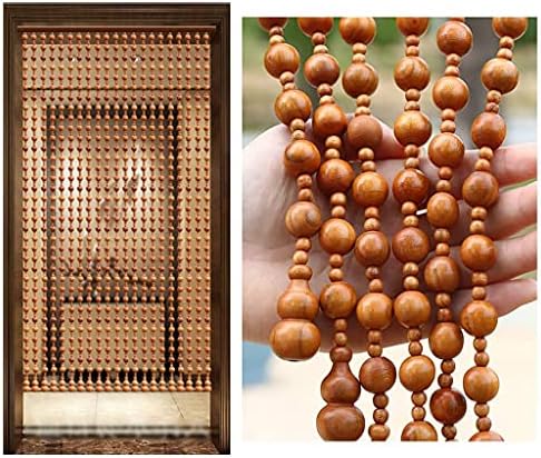 ZHOUXIAO 21 Strands Wood Bead Curtain for Doorways