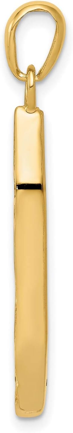 14k Two-Tone Yellow Gold Mezuzah Pendant 38mm x 9mm