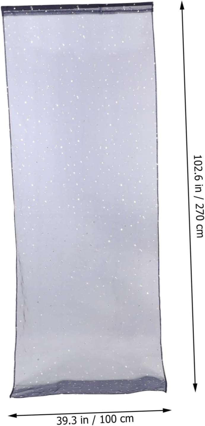 Sheer Star Foil Curtains with Grommets for Bedroom and Living Room