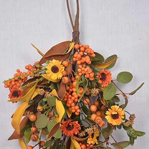 20 Inch Artificial Fall Teardrop Wreath Door Decor