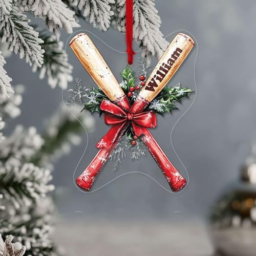 Custom Name Badminton Hanging Ornament 2D Acrylic Christmas Decoration