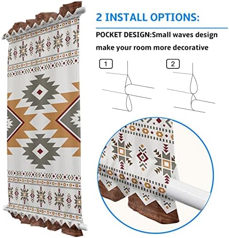 Southwest Geometric Door Curtains with Double Rod Pocket