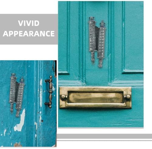 Luxshiny Pewter Mezuzah with Scroll Door Decor