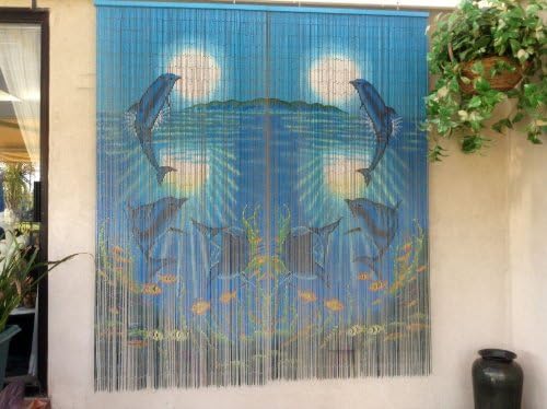 Beaded Curtain Tropical Reef Dolphins 125 Strands