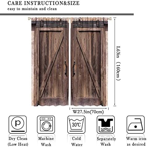 Rustic Barn Door Curtains 2 Panel Set 55x63in