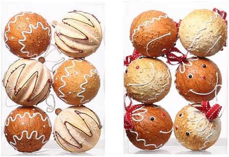 6PCS Shatterproof Gingerbread Christmas Ornaments