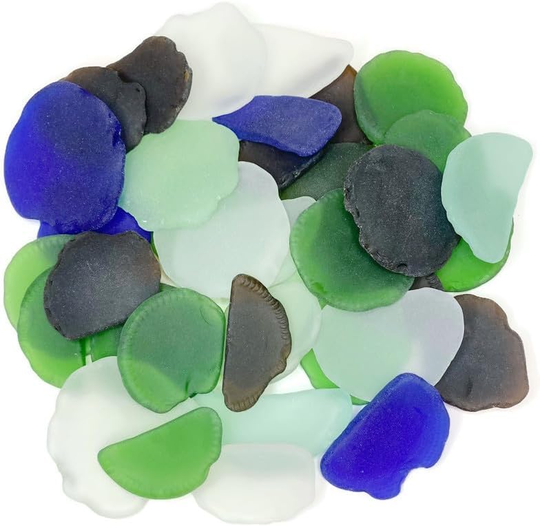 XL Sea Glass Bottle Bottoms 5 Pack Mixed Sizes