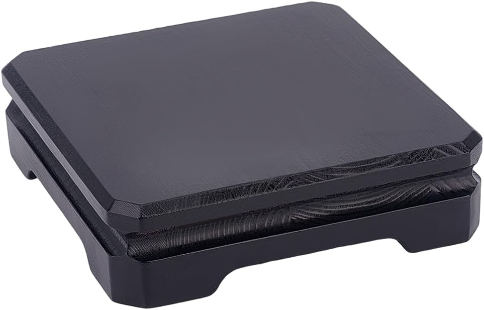 AHANDMAKER Square Wood Display Base Black Pedestal