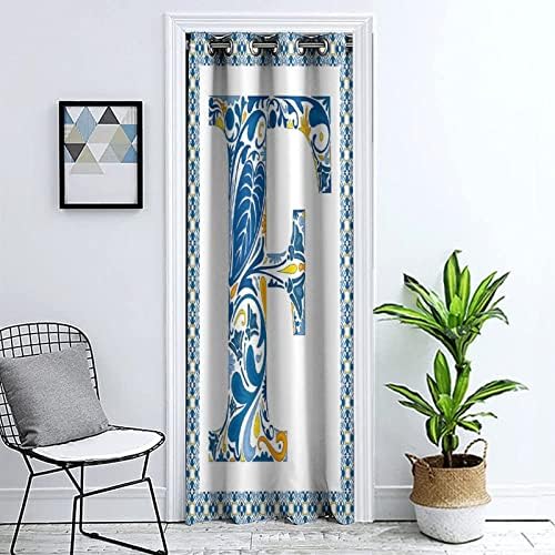 XISUNYA Privacy Door Curtain with Abstract Portuguese Print