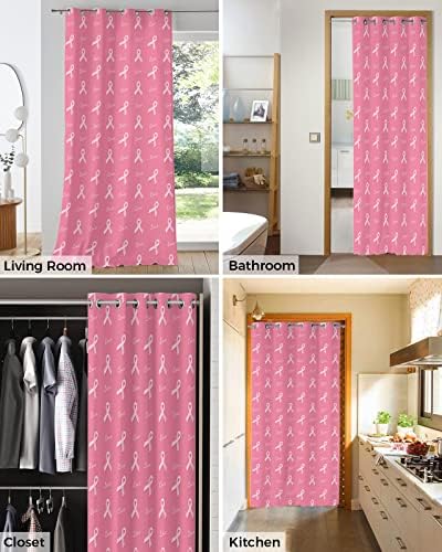 Pink String Door Curtain - Blackout 78 Inches Long