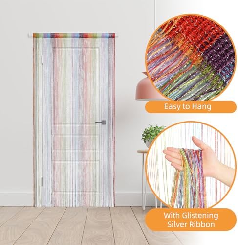4 Piece Glitter String Curtains Boho Door Divider Decor