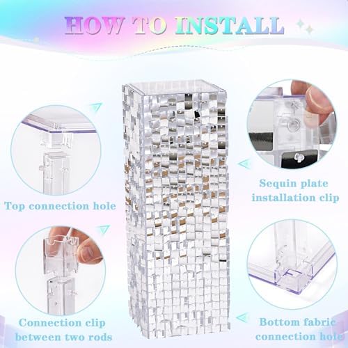 Silver Shimmer Pedestal Stand for Party Decor