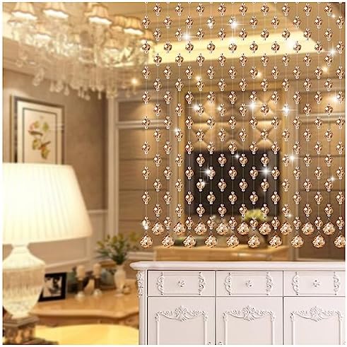 GVILTY Crystals Beaded Curtain Door Decor 25 Strands 100x150cm