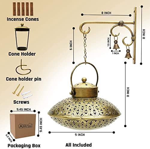 AppyHut Hanging Incense Burner with Brass Bells