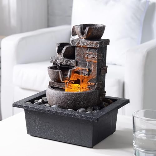 Kalona Decor Desktop Fountain - 4 Tier 10 Inch Design