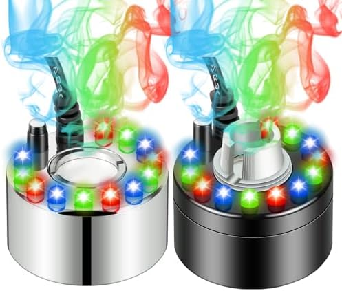 YEAJOIN 2PCS Mist Makers with 12 LED Lights Fog Machine