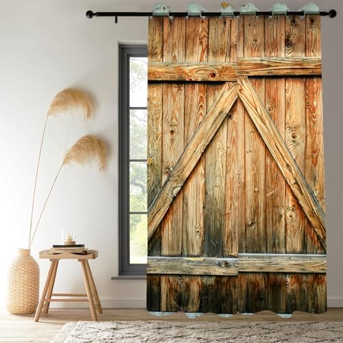 Renaiss Barn Door Curtains Set of 2 Panels Blackout