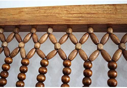 Wood Beaded Curtain for Doorways 80x190cm 31Strands