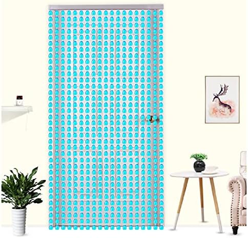 Beaded Curtain for Doorways Room Divider Panel Blue 100x200cm