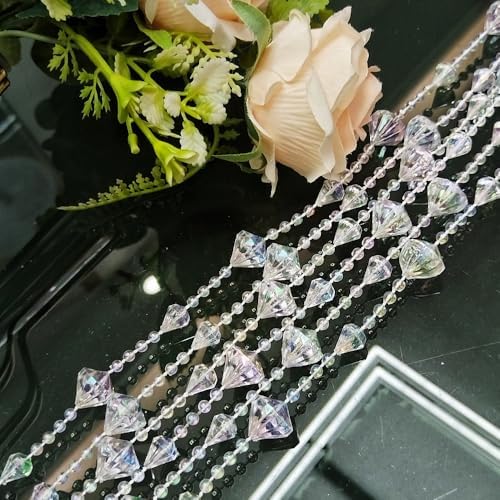 Shiny Transparent Beaded Curtain for Doorway and Room Divider