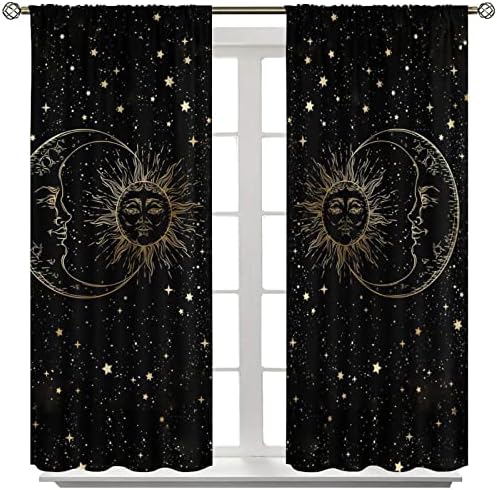 NC Sun Moon Stars Art Curtain 42x45in