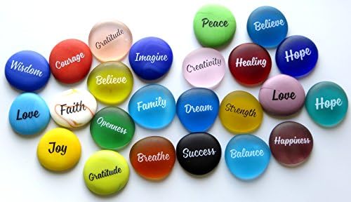 Lifeforce Glass Inspirational Word Stones Set of 100