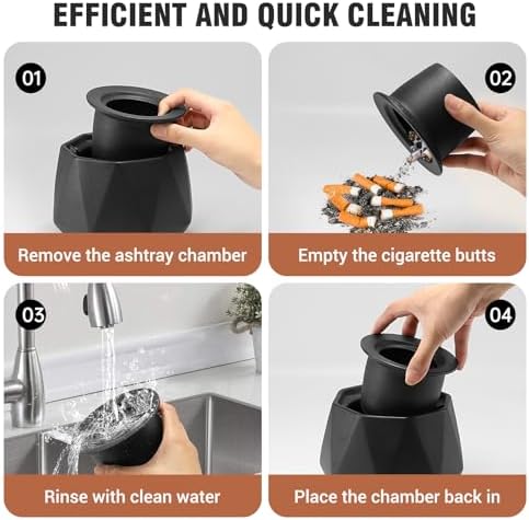 Elegant Ceramic Ashtray with Lid Smokeless and Waterproof
