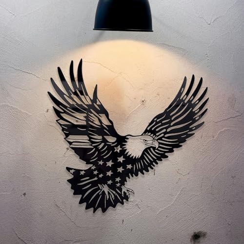 Patriotic Bald Eagle Flag Metal Wall Art Decor