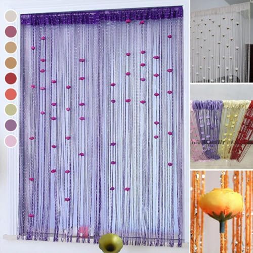 Liucocotos Rose Thread Door Curtain Blue