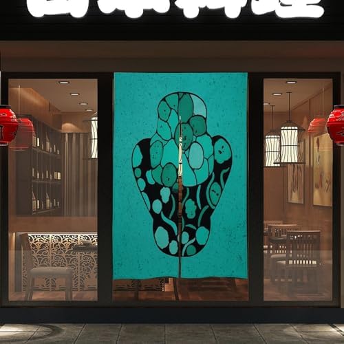 Turquoise Black Door Curtain Panel 17x57 Inch