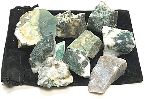 Natural Tree Agate Stones with Velvet Bag - 1 Inch Pieces 1 Pound