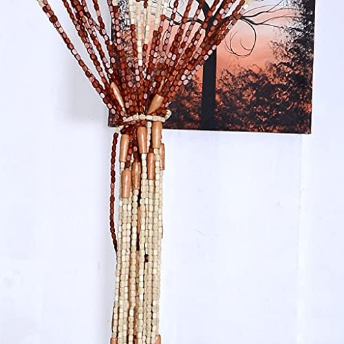 Natural Beaded Curtains for Doorways 27 Strands Wooden Room Dividers