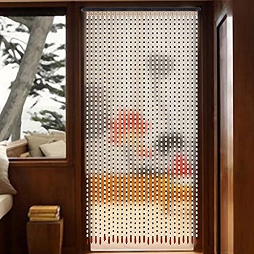 27 Strands Wood Beaded Curtain for Doorways and Room Dividers