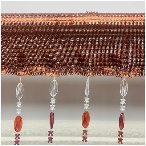 Bright Button Beaded Fringe Door Curtain Panel