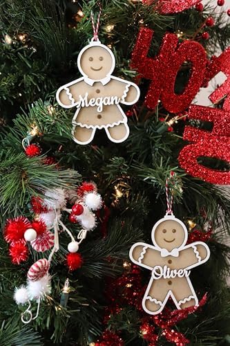 Personalized Gingerbread Name Christmas Ornament for Family Tree